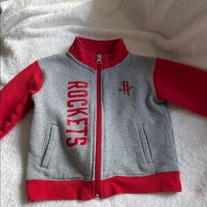 NBA Toddler sz 3-Red and Gray Rockets Zip-Up Hoodie